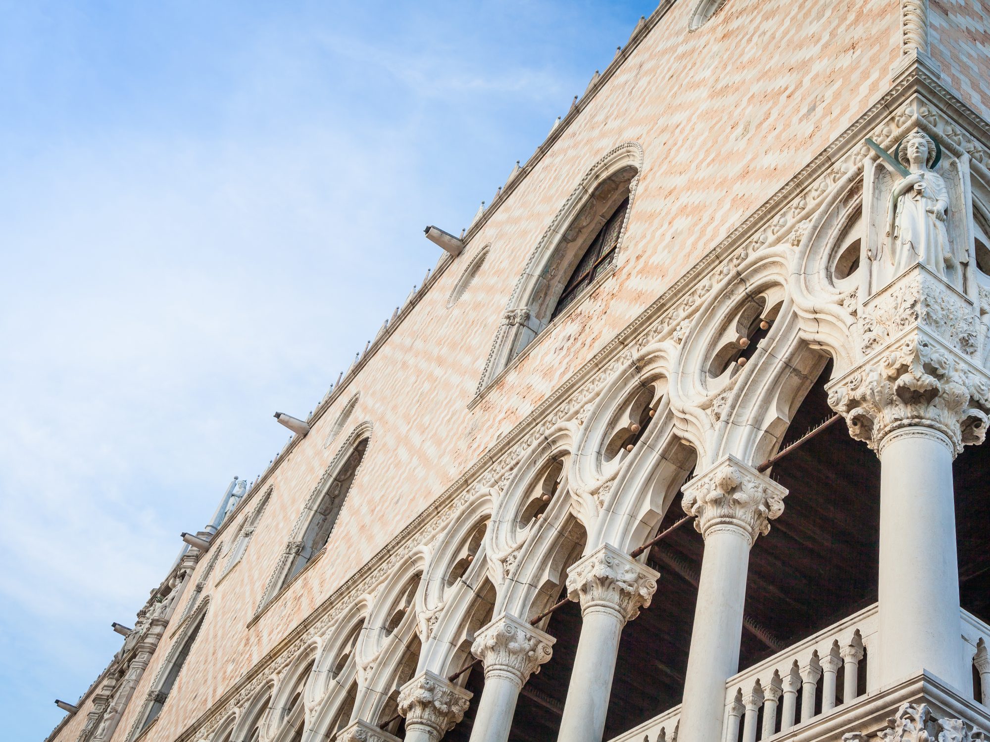 Detail of the most famous landmark of Venice - Palazzo Ducale